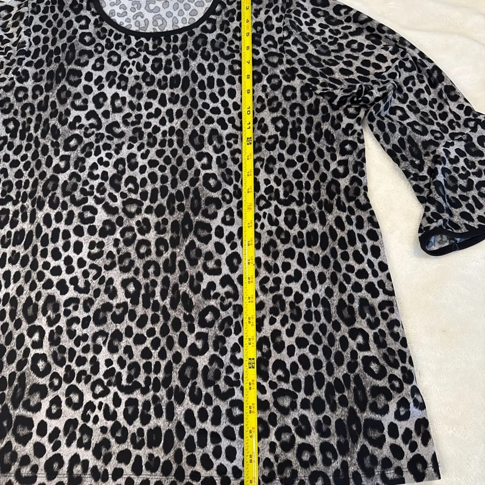 MICHAEL Michael Kors Plus Size 2X Leopard Print Bell Sleeve Top